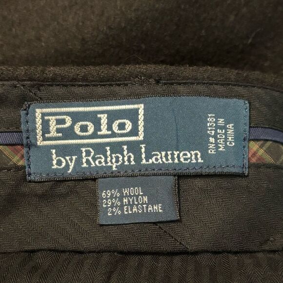 Polo by Ralph Lauren Wool Black Dress Pants Straight Size L - Picture 9 of 10